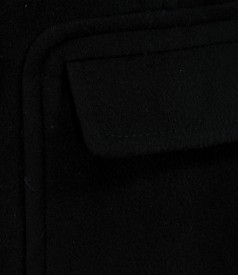Black coat with applied pockets