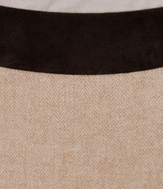 Alpaca wool skirt with velvet garnish