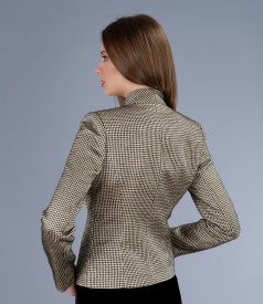 Elegant jacket with effect thread and flower