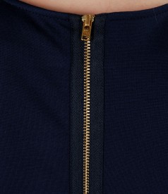 Elastic jersey dress with metal zipp