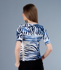 Printed jersey t-shirt with short sleeves