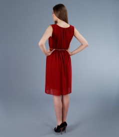 Short veil dress with folds