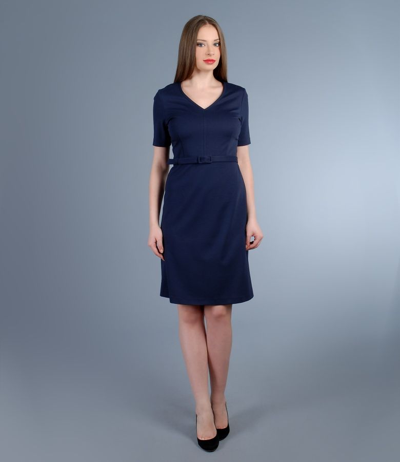 Elastic jersey dress with cord