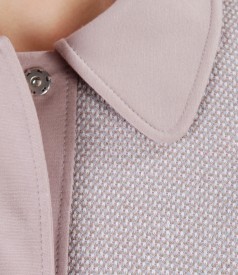 Elegant outfit with trim and effect thread