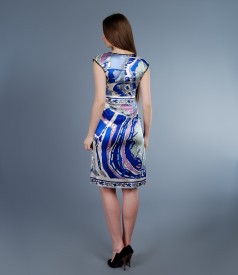 Elastic silk dress with cord and folds - limited edition