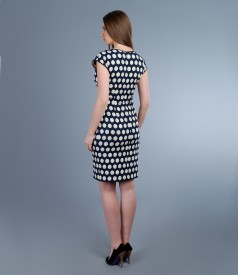 Embossed fabric dress with dots