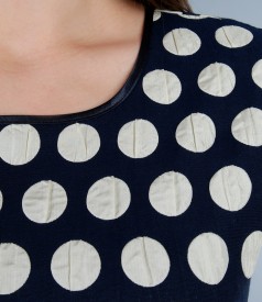 Embossed fabric dress with dots