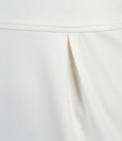 White-ecru dress with pleats