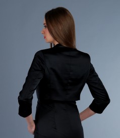 Black elastic satin bolero