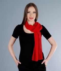 Red veil scarf