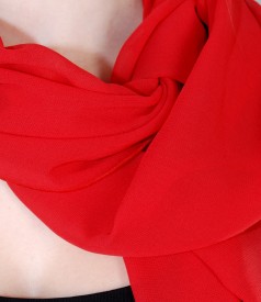Red veil scarf