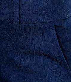 Dark blue stretch denim trousers