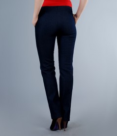 Dark blue stretch denim trousers