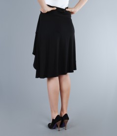 Stretch jersey skirt with frill
