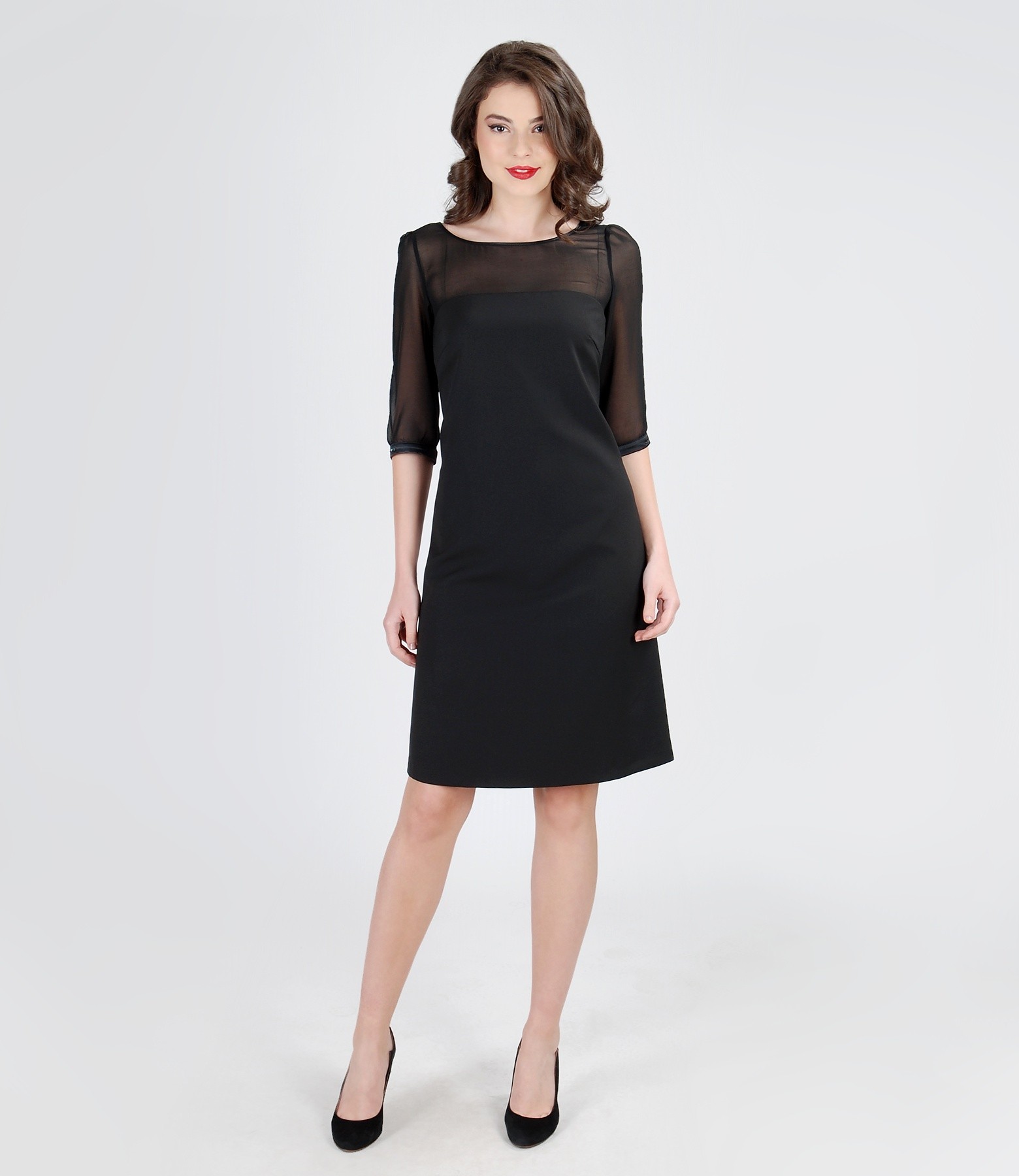 Elegant elastic fabric dress black YOKKO