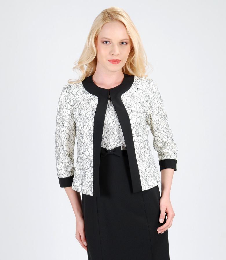 Elegant lace bolero with trim