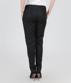 Flax trousers with pockets