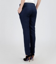 Flax trousers with pockets