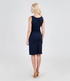 Elastic jersey dress with folds