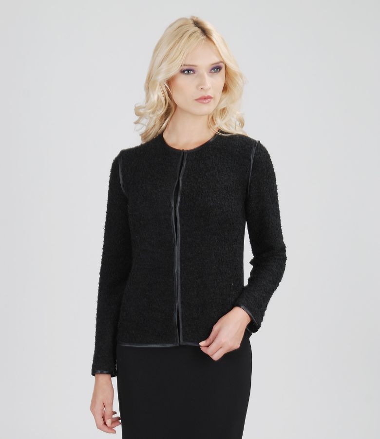 Elastic loops jacket with wool