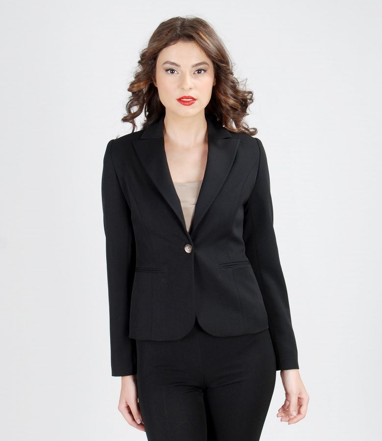 Office jacket from elastic fabric black YOKKO