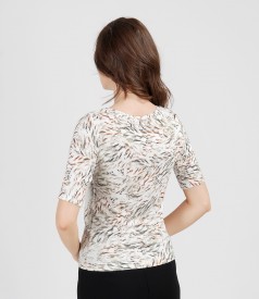 Printed jersey t-shirt with short sleeves