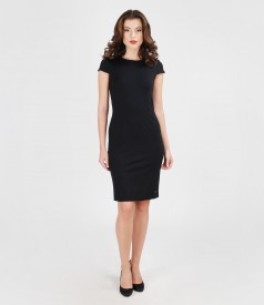 Thick elastic jersey dress with fins