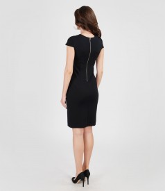Thick elastic jersey dress with fins