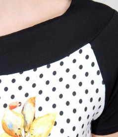 Graphic print t-shirt with cord