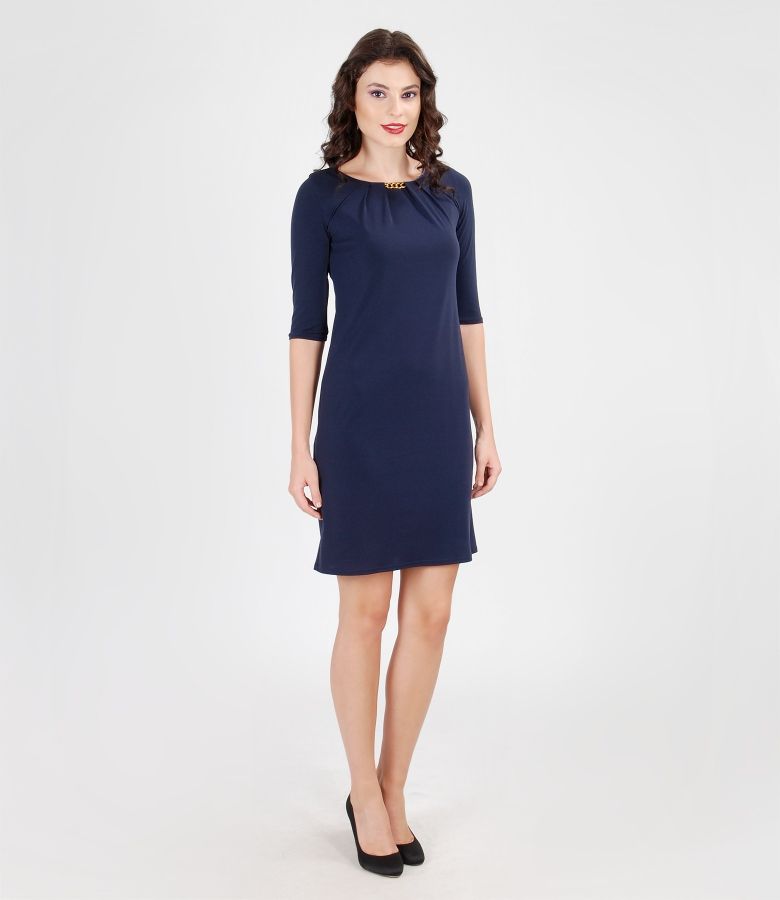 Jersey dress with pleats