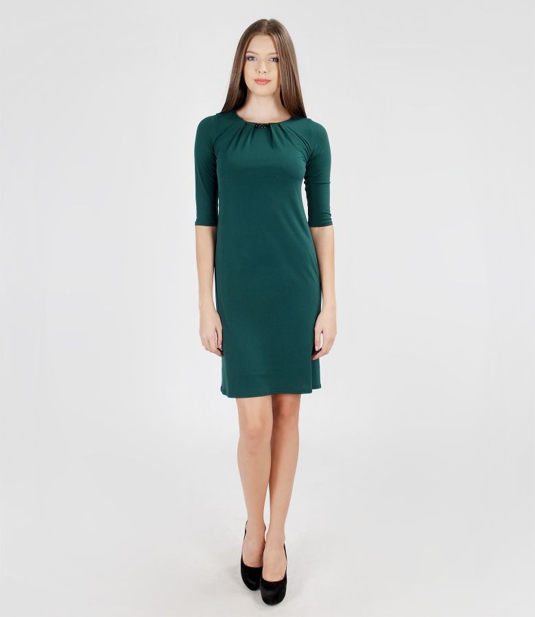 Jersey dress with pleats