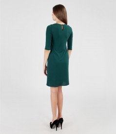 Jersey dress with pleats
