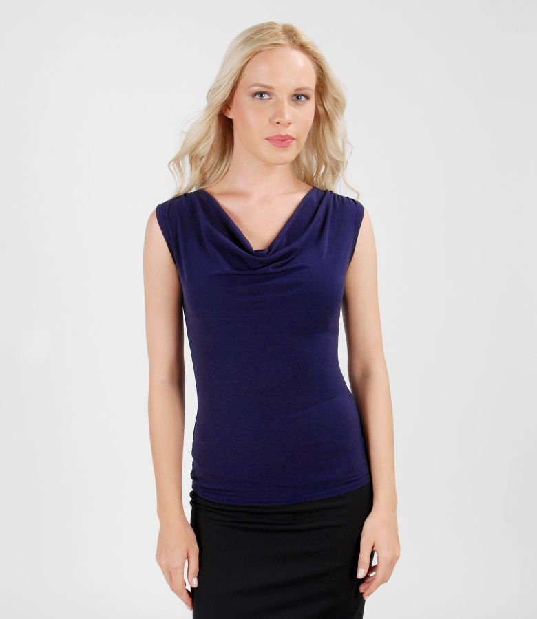 SWAY Jersey Solid Cowl Neck Top