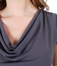 Jersey t-shirt with folds