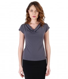 Jersey t-shirt with folds