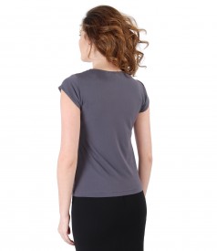 Jersey t-shirt with folds
