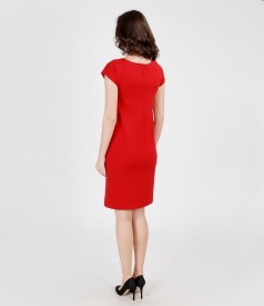 Thick elastic jersey dress with pockets