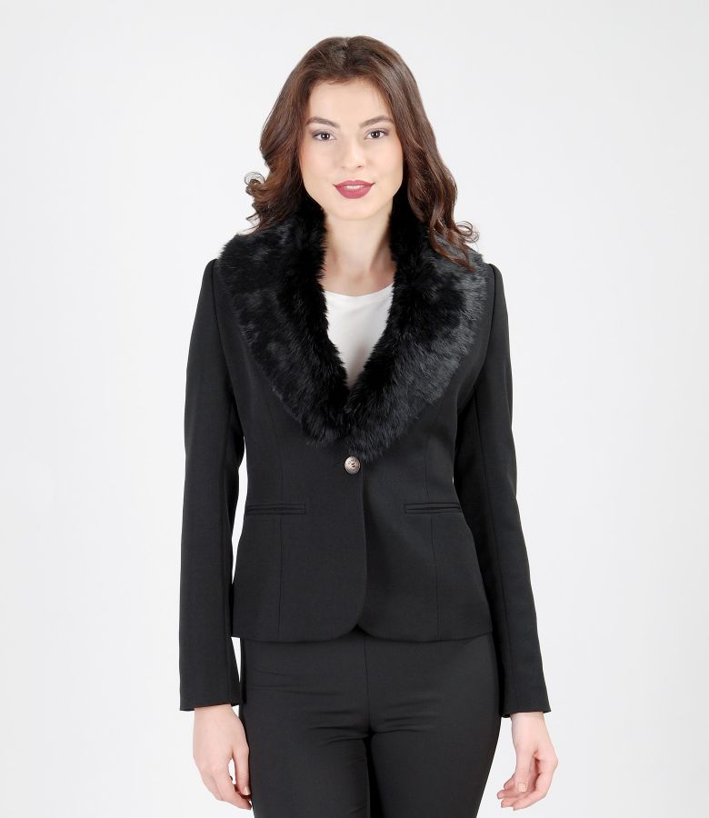 Natural fur collar