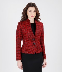 Multicolored jacket from cotton and virgin wool loops