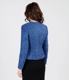 Blue jacket from loops with cotton