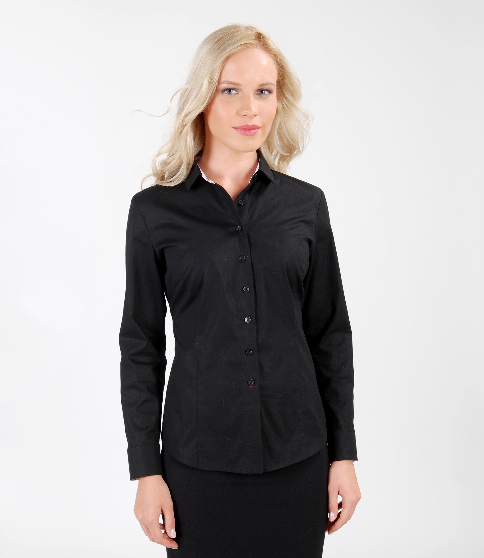 Black Cotton Shirt Black YOKKO