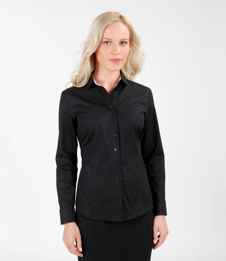 Black cotton shirt black YOKKO