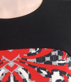 Elastic jersey dress with geometrical print