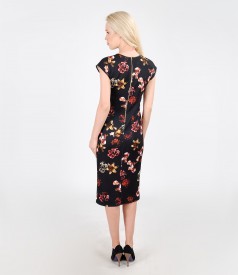 Printed elastic jersey dress