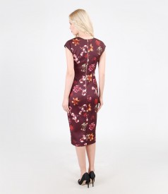 Printed elastic jersey dress