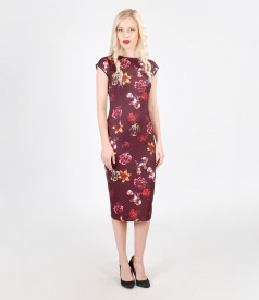 Printed elastic jersey dress