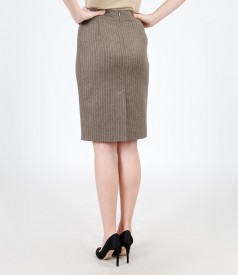 Office skirt with organic wool and cotton