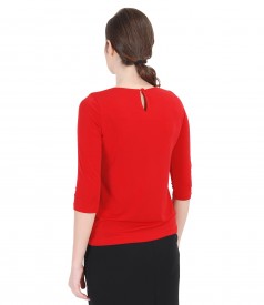 Jersey blouse with folds