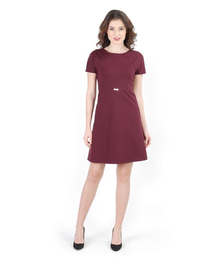 Flaring dress from thick elastic jersey