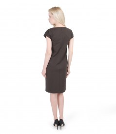 Thick elastic jersey dress with pockets